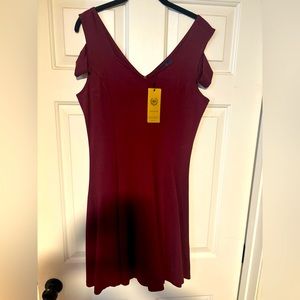 Merlot color mini dress
